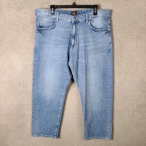 Lee Jeans‎ Womens 18 Medium Blue Light Wash Straight Leg Denim Cotton Blend